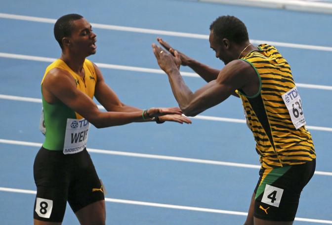 L'esultanza dei due giamaicani. Reuters